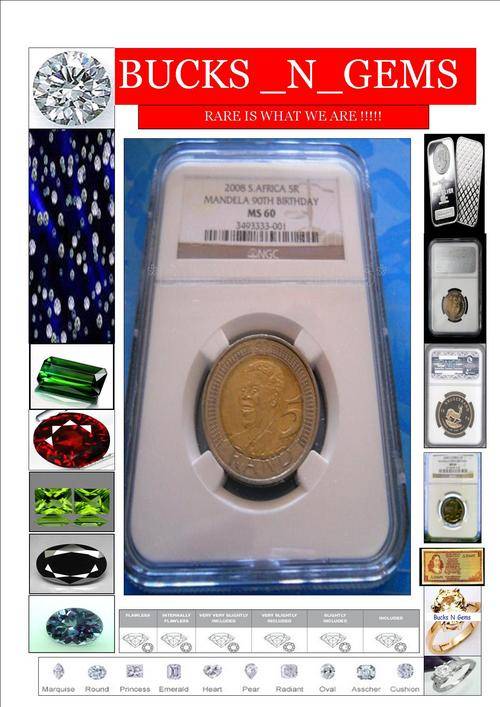 **MANDELA MS60 ** 2008 MANDELA 90TH BIRTHDAY R5 **MS60**----RARE GRADE POP 18