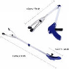 Folding Heavy Duty Mobility Aid Pick Up Tool - Blue Suction cup picking pliers, folding aluminum rod