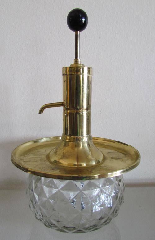 Vintage Park Sherman Glass/Brass Pump-action Liqueur/Liquor Carousel Decanter/Dispenser=MAKE OFFER?