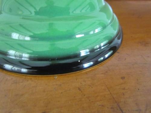 CARLTON WARE VERT ROYALE green BOWL=CARLTONWARE=Art Deco=1940+=Spiderweb=Butterflies=Flowers.