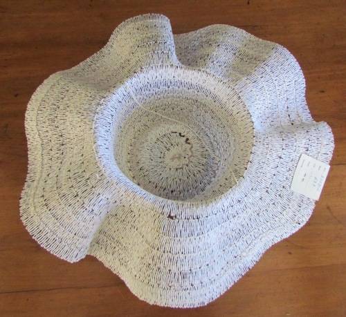 BEACH HAT STUNNING ITALIAN Industria Paglia Affini (Montappone) SUN HAT STRAW Rattan like AWESOME!