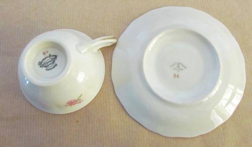 THOMAS=JOHANN HAVILAND=BAVARIA=Demitasse Coffee Expresso Cup & Saucer=GERMANY=FLORAL=STUNNING!!!!!