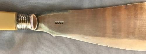 FISH SERVERS=SET=Sterling Silver Collars=EPNS=PLASTIC/BONE HANDLES=1895/6=SHEFFIELD=ENGLAND=BEATSON.