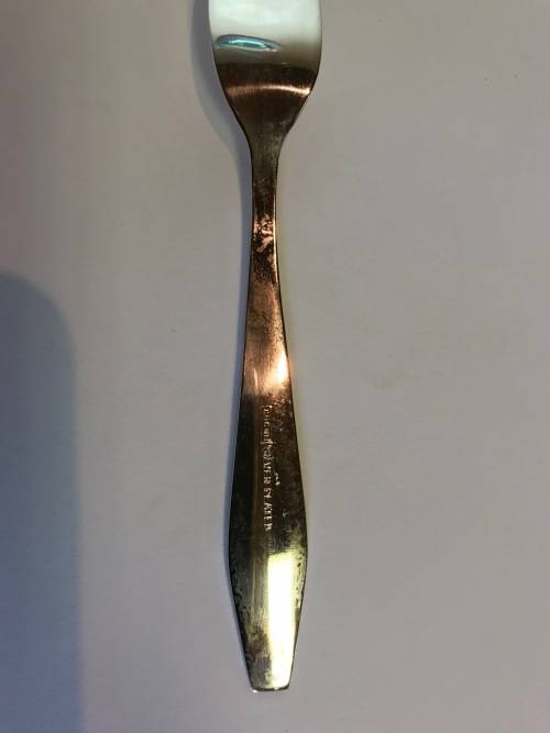 ROYAL ALBERT CAKE FORK=FLOWERS OF THE MONTH=NOVEMBER=SILVER PLATED=Maker - HCU.