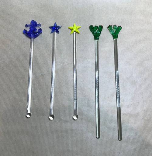 SWIZZLE  STICKS=ALL GLASS=5 ITEMS=ANCHOR=CACTUS=STAR=ALL GOOD!=BAR=DRINKS=MIXERS.