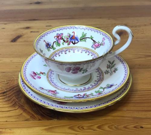 ROYAL WORCESTER=DATES to 1900=TEA TRIO=RARE=119 YEARS OLD!!=2411 PATTERN=FLORAL=FLOWERS=STUNNING!!=F