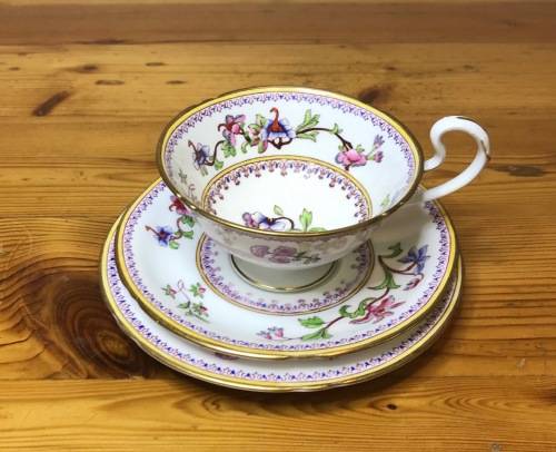 ROYAL WORCESTER=DATES to 1900=TEA TRIO=RARE=119 YEARS OLD!!=2411 PATTERN=FLORAL=FLOWERS=STUNNING!!=H