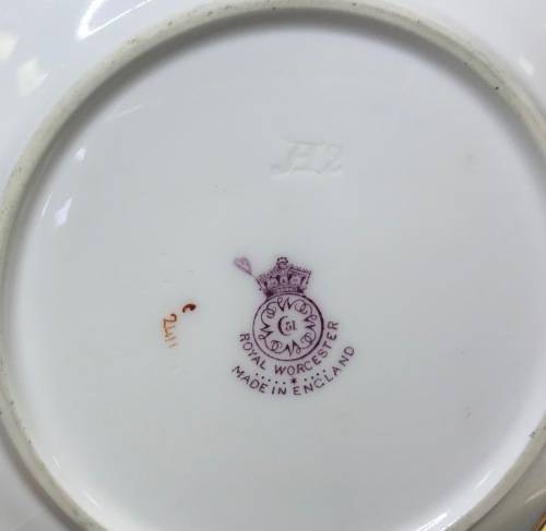ROYAL WORCESTER=DATES to 1900=TEA TRIO=RARE=119 YEARS OLD!!=2411 PATTERN=FLORAL=FLOWERS=STUNNING!!=H