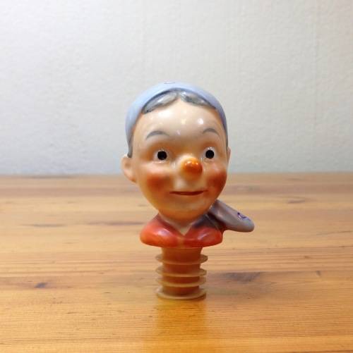 BOTTLE POURER GOEBEL GERMANY SCHNAPPS PORCELAIN GRANDMA with SCARF awesome bar item!!!!!