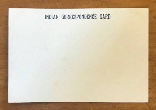 POSTCARD POST CARD INDIAN CORRESPONDENCE ELEPHENTA CAVES INDIA ARCHEOLOGY Thacker BOMBAY Saxony