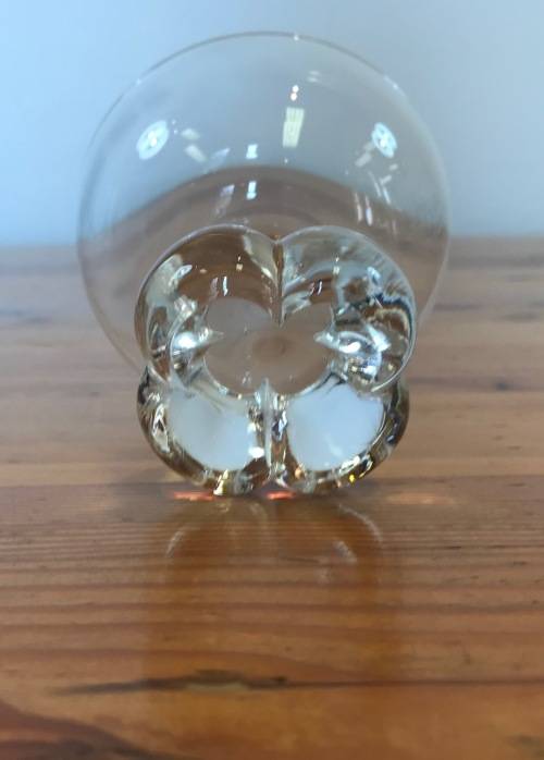 CRYSTAL BOWL=FOUR LEAF CLOVER SAHPED FOOT=SWEETS=NUTS=SNACKS!!=STUNNING!!!