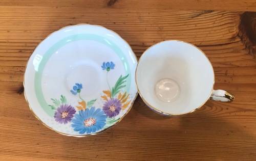 TUSCAN CHINA=England=DEMITASSE Cup & Saucer="PLANT"PATTERN=FLOWERS=Coffee=Expresso=28312=Stunning!!!