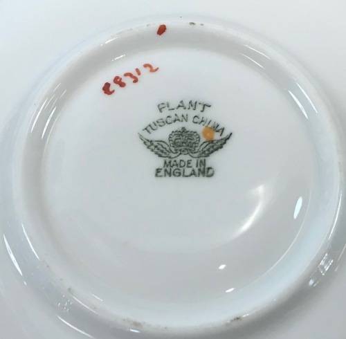 TUSCAN CHINA=England=DEMITASSE Cup & Saucer="PLANT"PATTERN=FLOWERS=Coffee=Expresso=28312=Stunning!!!