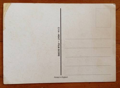 POSTCARD POST CARD HEAT AL PACINO ROBERT DE NIRO VAL KILMER FILM MOVIE MUSIC