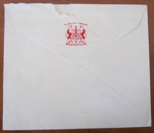 HOLYROODHOUSE PURSE BEARER DEPT. THE LORD HIGH COMMISSIONER EDINBURGH 1964 ROYALTY ROYAL MAIL.