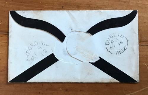 PENNY RED=on COVER=ENGLAND=IRELAND=DUBLIN=15 May 1862=MOURNING COVER=Postal History=GREAT BRITAIN.