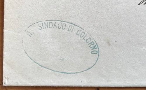 COLORNO=PARMA=ITALY=1884=MAYOR and MUNICIPALITY cachets=WRAPPER=SG32 10c RED 1879=KING UMBERTO.