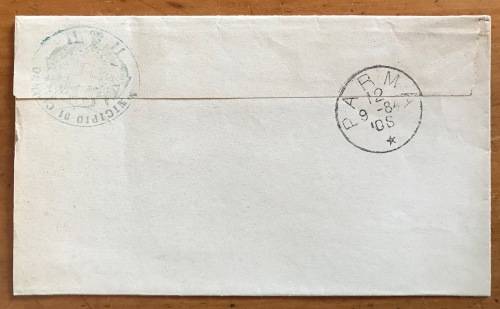 COLORNO=PARMA=ITALY=1884=MAYOR and MUNICIPALITY cachets=WRAPPER=SG32 10c RED 1879=KING UMBERTO.