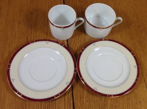 DINNER SERVICE=LIMOGES=SCALA RUBIS=PHILIPPE DESHOULIERES=10 place setting=101 piece=MAGNIFICENT!!!!!