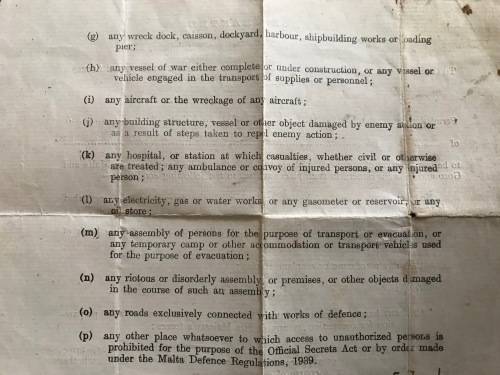 MALTA CAMERA LICENCE DEFENCE REGULATIONS 15 1939 ISSUE DATE AUGUST 1943 + LEAVE PASS ISRAEL TEL AVIV