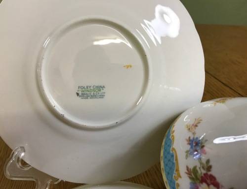 TEA TRIO=E. BRAIN and Co=FOLEY WORKS=Pattern 2700=WINDSOR BLUE=1936-48=FENTON=STAFFORDSHIRE=ENGLAND.
