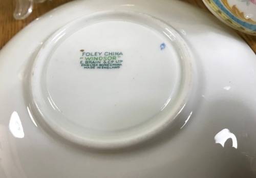 TEA TRIO=E. BRAIN and Co=FOLEY WORKS=Pattern 2700=WINDSOR BLUE=1936-48=FENTON=STAFFORDSHIRE=ENGLAND.