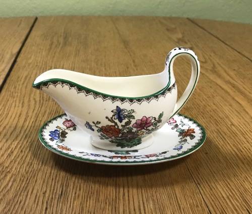 COPELAND SPODE=CHINESE ROSE=GRAVY / SAUCE BOAT and UNDERPLATE=MINIATURE=SMALL=STUNNING!!!!!