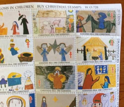 CHRISTMAS STAMPS SHEET RSA KERSFEES 1980 PREVENT TB in CHILDREN 20c CINDERELLAS RELIGION JESUS BORN