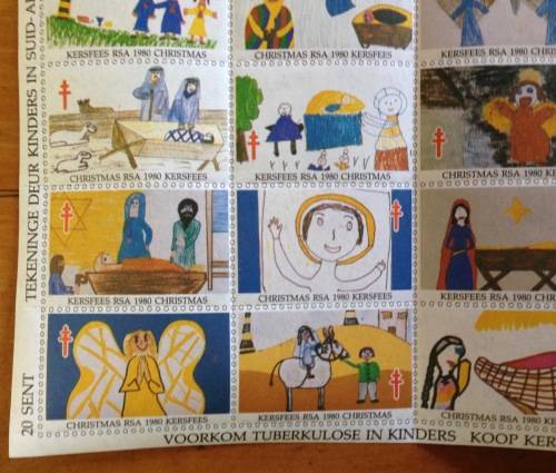 CHRISTMAS STAMPS SHEET RSA KERSFEES 1980 PREVENT TB in CHILDREN 20c CINDERELLAS RELIGION JESUS BORN