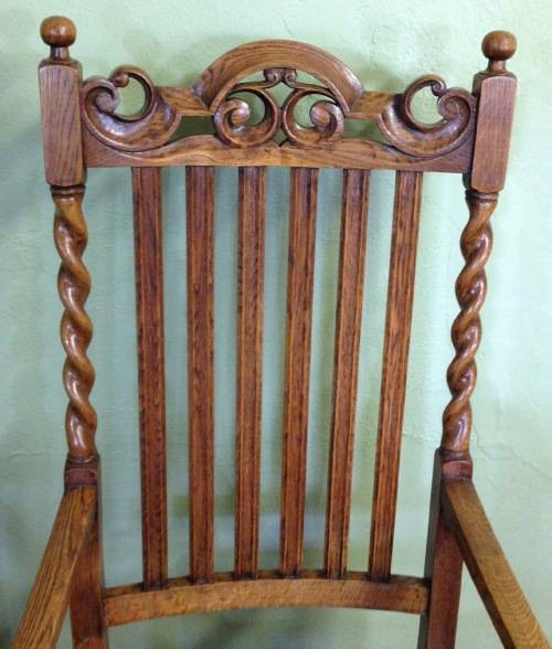 SOLID CARVED OAK BARLEY TWIST ARM CHAIRS x PAIR (2) CARVERS DINING ROOM CHAIRS AWESOME PAIR!!!