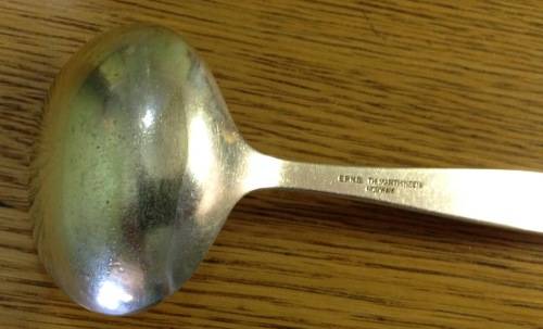 SILVER PLATED SAUCE / GRAVY LADLE=EPNS=T.H. MARTHINSEN=NORWAY.