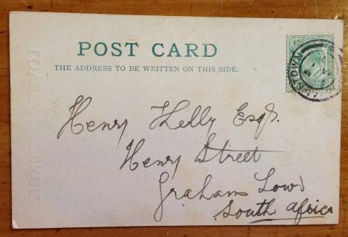 POSTCARD POST CARD LOVER`S LICENCE CUPID GRAHAMSTOWN 1907 EASTERN CAPE AMAZING CARD!!!! KEVII 1/2p.