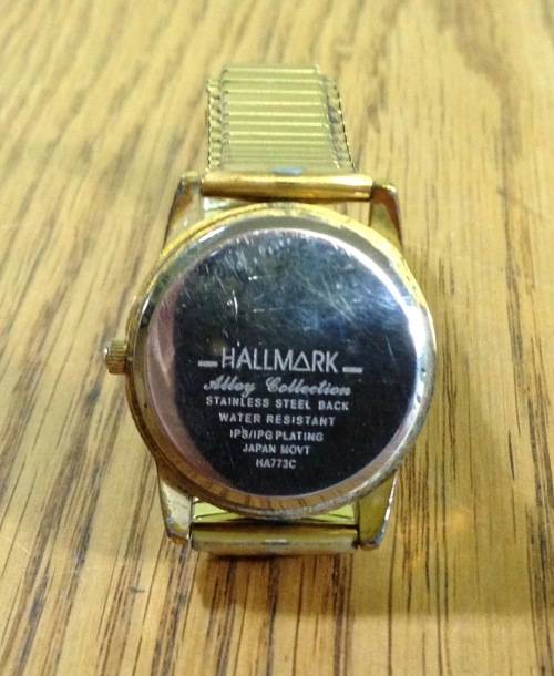 WATCH HALLMARK LADIES Wristwatch ALLOY COLLECTION QUARTZ STAINLESS STEEL GOLD PLATED? JAPAN MOVT.