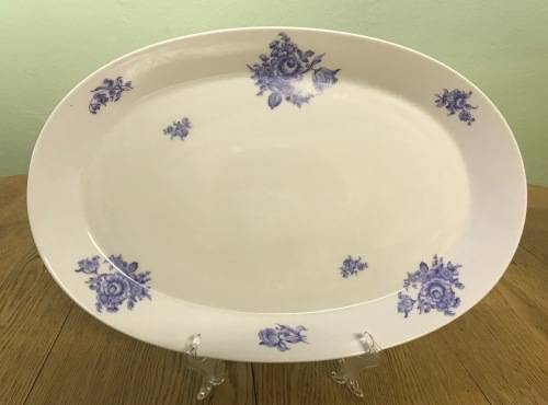 DINNER SERVICE=BLUE + WHITE=HUTSCHENREUTHER=GERMANY=NOBLESSE=FLORAL=FLOWERS=PIECES=8 PLACE=53 Pieces