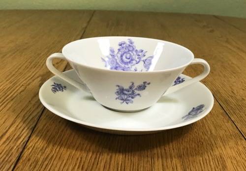 DINNER SERVICE=BLUE + WHITE=HUTSCHENREUTHER=GERMANY=NOBLESSE=FLORAL=FLOWERS=PIECES=8 PLACE=53 Pieces