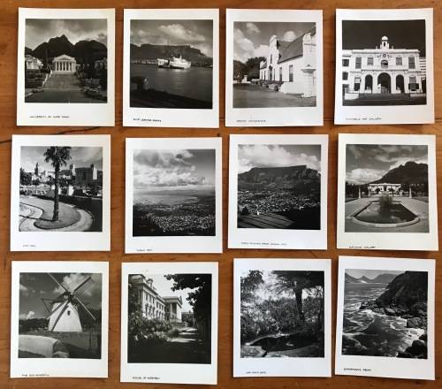 CAPE TOWN PHOTOGRAPHS x 12=BLACK and WHITE=MINIATURE=62mm x 75mm=Each with Printed Description!!!