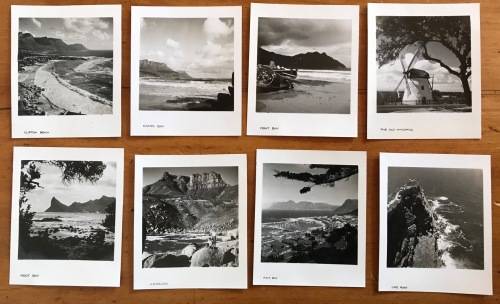 CAPE TOWN PHOTOGRAPHS x 8=BLACK and WHITE=MINIATURE=64mm x 75mm=Each with Printed Description!!!