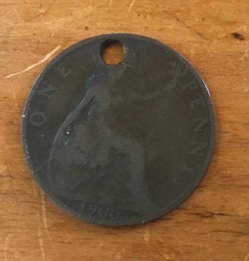 GREAT BRITAIN VICTORIAN ONE PENNY 1900 VEILED HEAD VICTORIA 1895-1901 ENGLAND.
