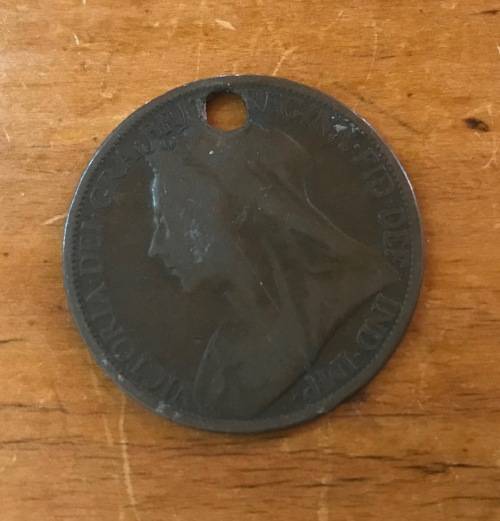 GREAT BRITAIN VICTORIAN ONE PENNY 1900 VEILED HEAD VICTORIA 1895-1901 ENGLAND.