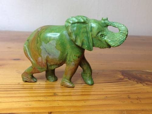 ELEPHANT=VERDITE=CARVED=GREEN=BROWN=UNBELIEVABLE COLOURS!!=GREAT CONDITION.
