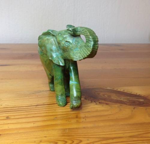 ELEPHANT=VERDITE=CARVED=GREEN=BROWN=UNBELIEVABLE COLOURS!!=GREAT CONDITION=Larger.
