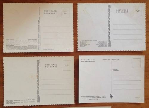 POSTCARDS x 5=POST CARDS=EAST LONDON=EASTERN CAPE=SOUTH AFRICA=NAHOON=ORIENT BEACH=CITY HALL=GONUBIE