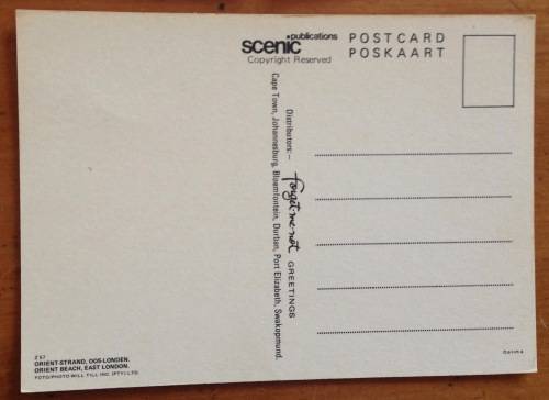 POSTCARDS x 5=POST CARDS=EAST LONDON=EASTERN CAPE=SOUTH AFRICA=NAHOON=ORIENT BEACH=CITY HALL=GONUBIE