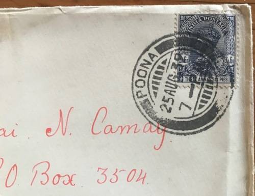 INDIA LETTER from POONA to JOHANNESBURG SOUTH AFRICA 1939 UNUSUAL!!!!