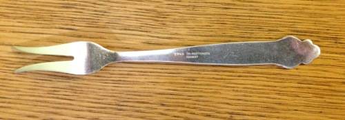 SILVER PLATED EPNS PICKLE FORK=T.H. Marthinsen=NORWAY.