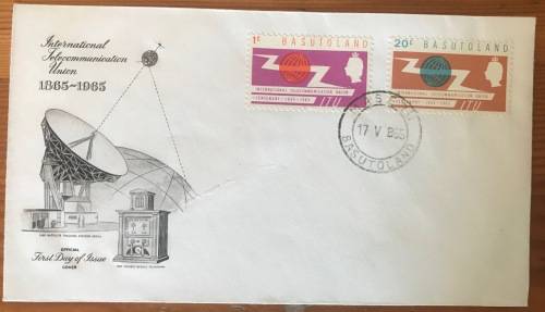 BASUTOLAND FDC INTERNATIONAL TELECOMMUNICATIONS UNION CENTENARY 1865-1965 a