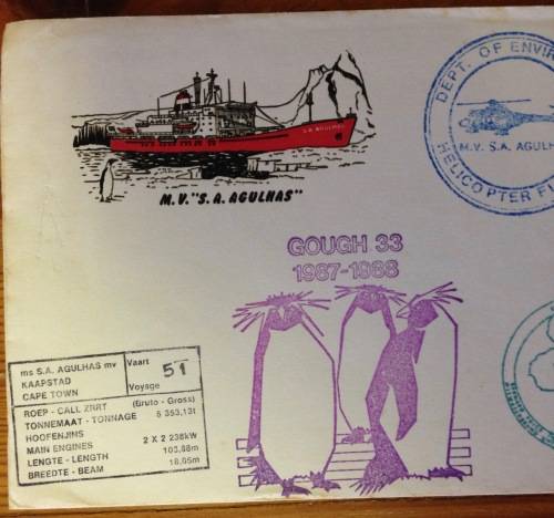 ANTARCTIC=GOUGH ISLAND=1987=PAQUEBOT=CAPE TOWN=PENGUIN=SHIP=HELICOPTER=VOYAGE 51=RSA=SOUTH AFRICA.