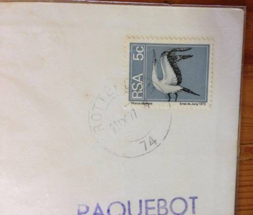 COMMEMORATIVE COVER MAIDEN VOYAGE 1st SAFMARINE VESSEL SA LANGEBERG 1977 PAQUEBOT POSTED AT SEA SHIP