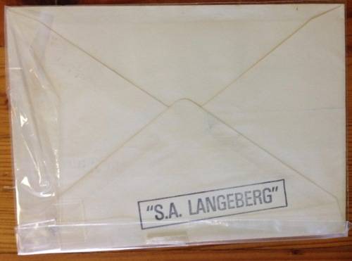 COMMEMORATIVE COVER MAIDEN VOYAGE 1st SAFMARINE VESSEL SA LANGEBERG 1977 PAQUEBOT POSTED AT SEA SHIP