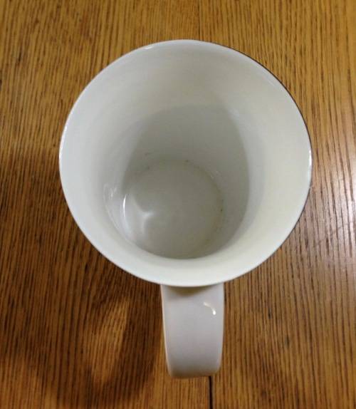 Porcelain Tea Coffee Mug Black and White Striped Pattern